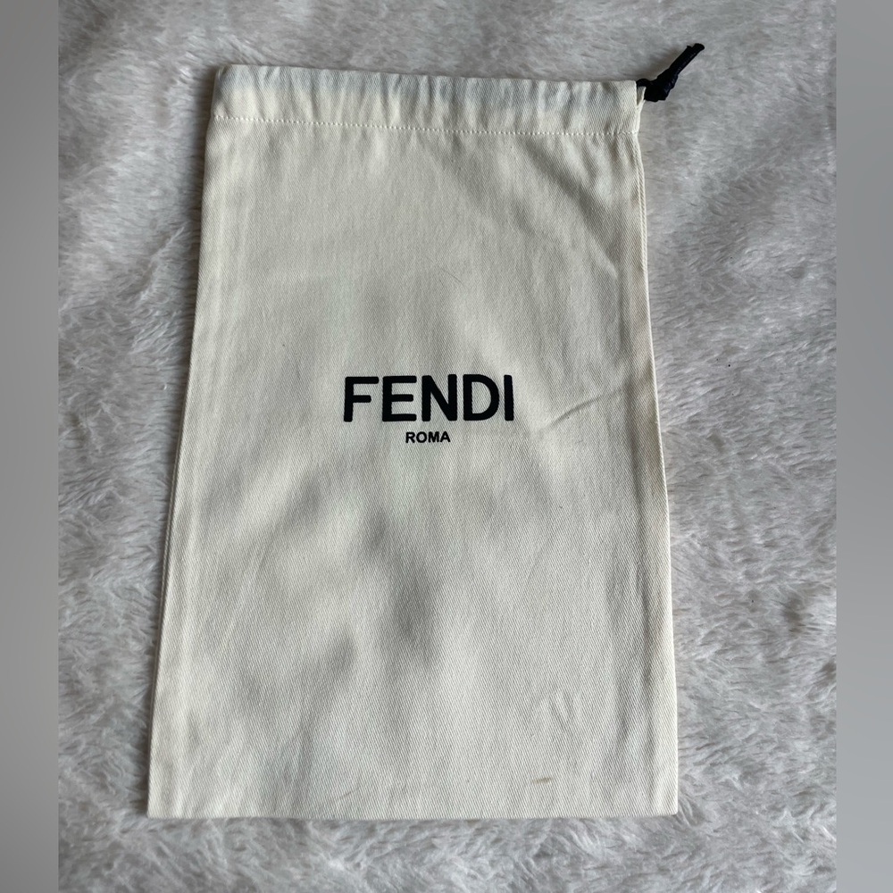 Fendi Ivory Pouch with Black Logo